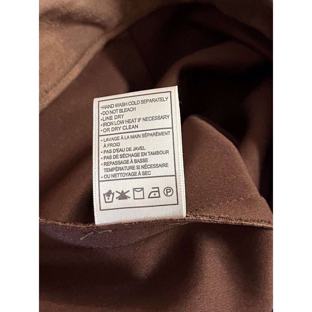 BB Dakota X Steve Madden Arizona Faux Suede Mini Skirt Size 12 Camel Shark Hem - Picture 7 of 8